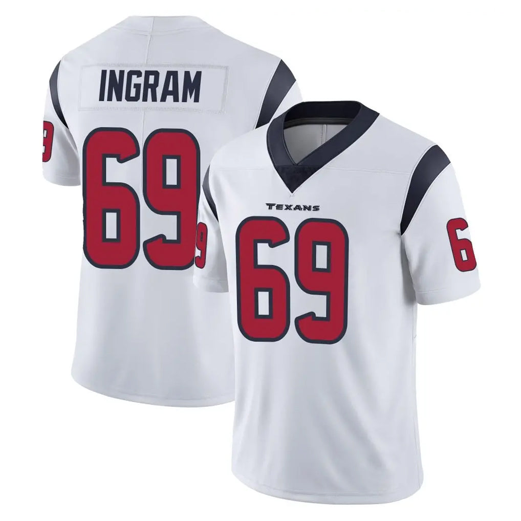 Parkc H.Texans #69 Ed Ingram Player White Limited Vapor Untouchable Home Game Stitched Jerseys