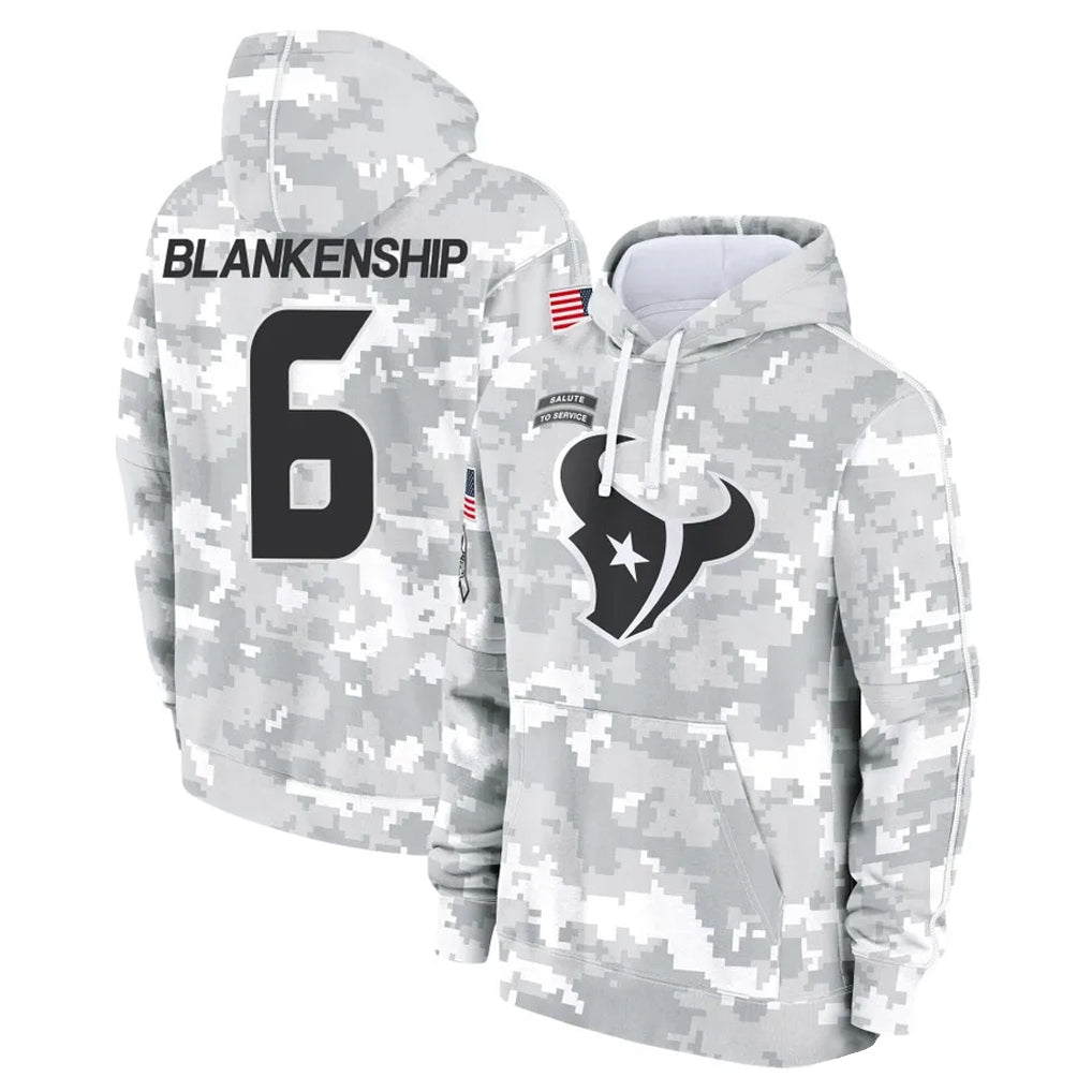 Parkc H.Texans #6 Reed Blankenship Player Arctic Camo Salute to Service Hoodies Limited Game Stitched Jerseys