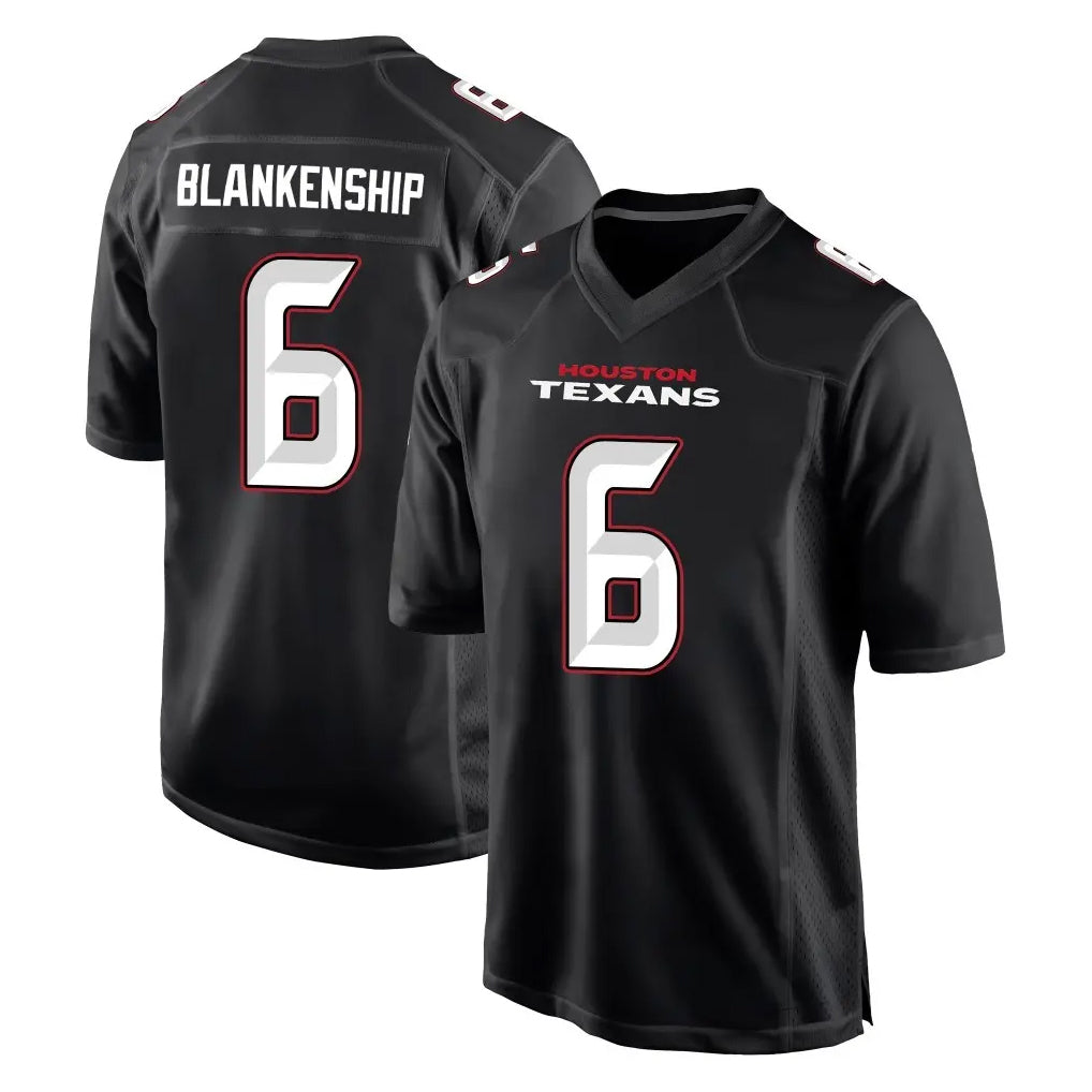 Parkc H.Texans #6 Reed Blankenship Player Carbon Black Fashion Home Game Stitched Jerseys