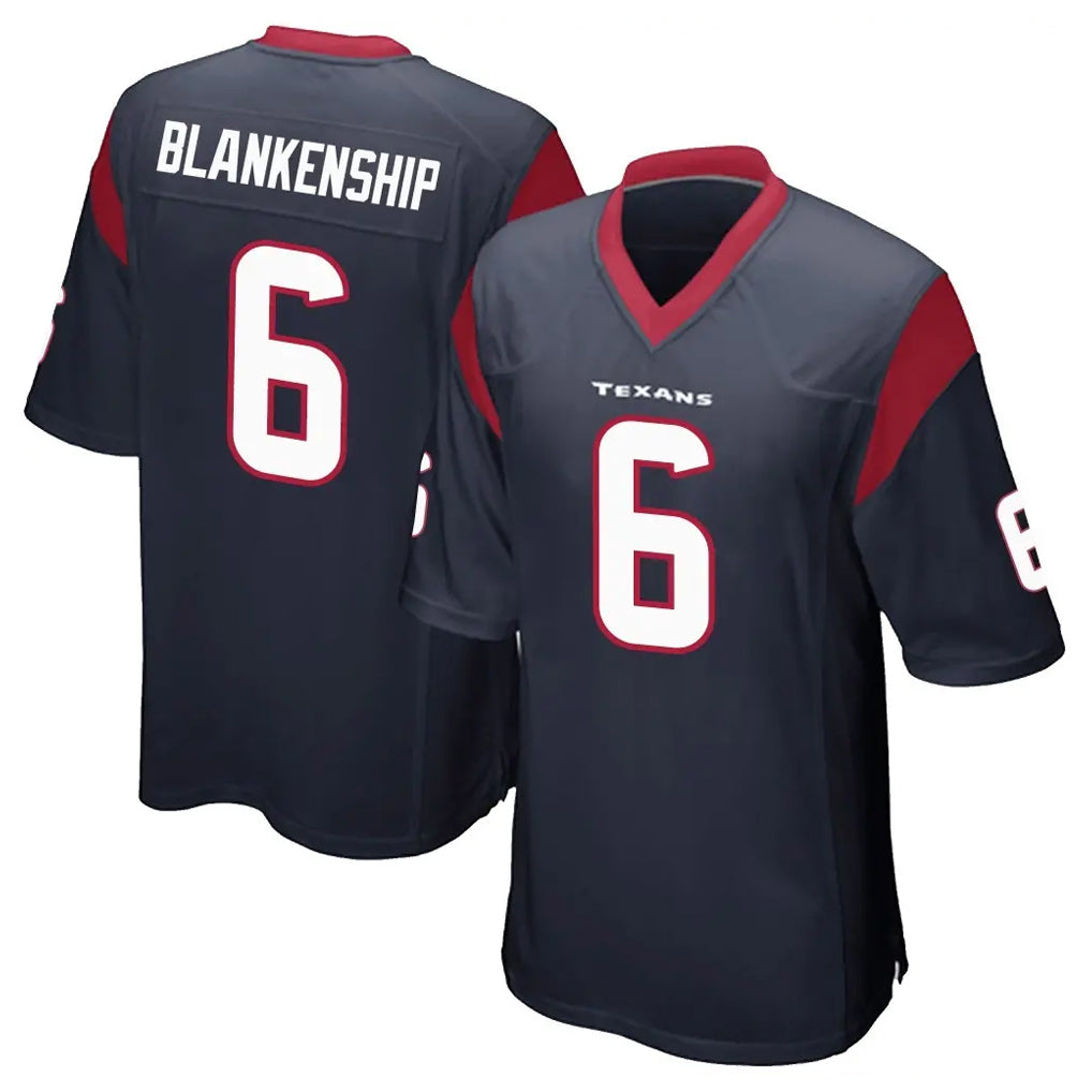 Parkc H.Texans #6 Reed Blankenship Player Navy Home Game Stitched Jerseys