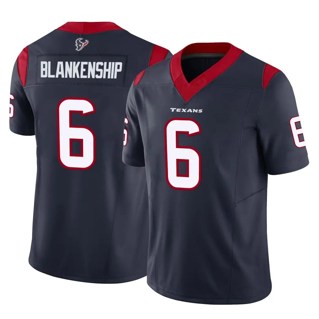 Parkc H.Texans #6 Reed Blankenship Player Navy Limited Vapor F.U.S.E. Home Game Stitched Jerseys