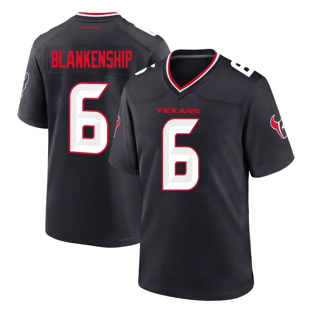 Parkc H.Texans #6 Reed Blankenship Player Navy Team Home Game Stitched Jerseys