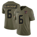 Parkc H.Texans #6 Reed Blankenship Player Olive 2025 Salute To Service Limited Game Stitched Jerseys