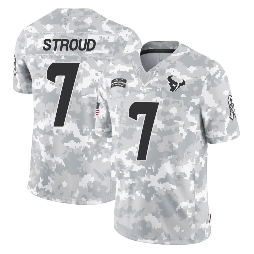 Parkc H.Texans #7 CJ Stroud Player Arctic Camo Salute To Service Limited Game Stitched Jerseys