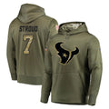 Parkc H.Texans #7 CJ Stroud Player Olive Salute to Service Pullover Hoodies Home Game Stitched Jerseys