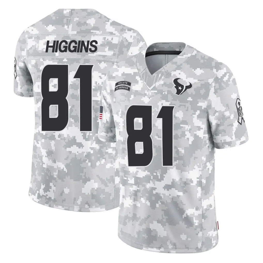 Parkc H.Texans #81 Jayden Higgins Player Arctic Camo Salute To Service Limited Game Stitched Jerseys