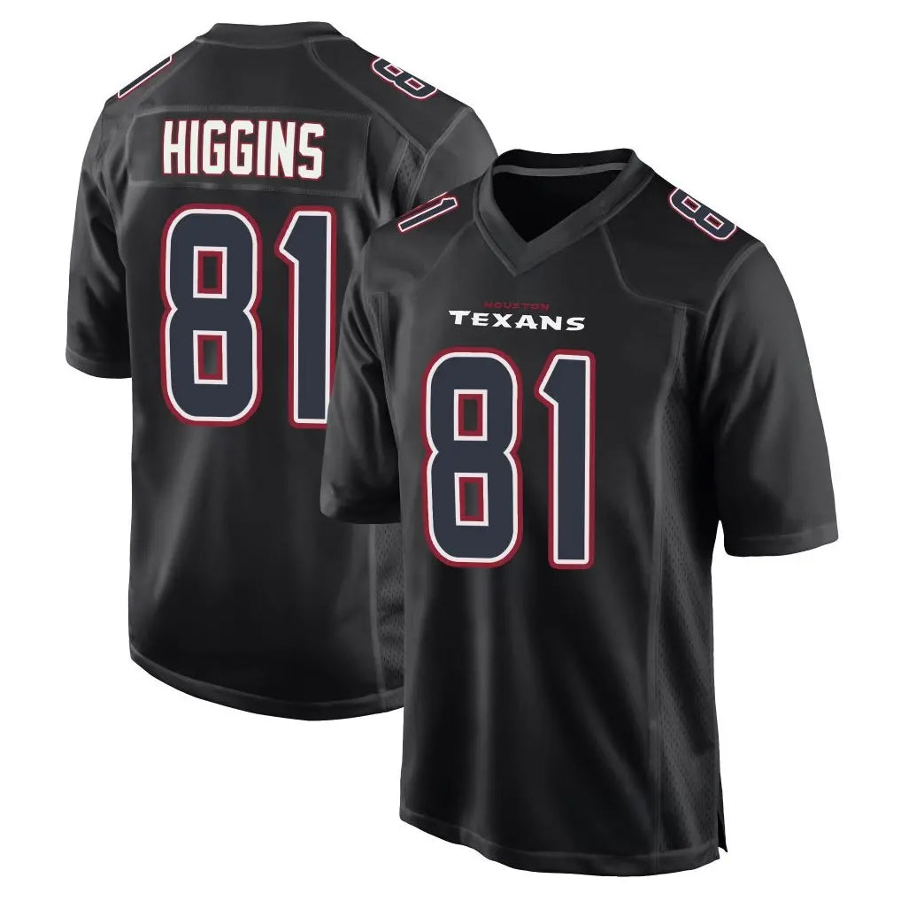 Parkc H.Texans #81 Jayden Higgins Player Black Fashion Home Game Stitched Jerseys