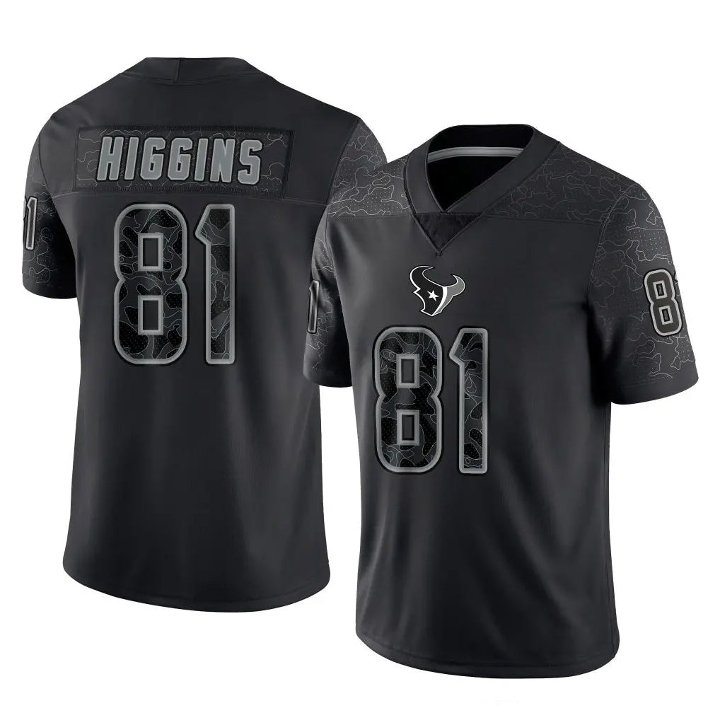 Parkc H.Texans #81 Jayden Higgins Player Black Reflective Limited Game Stitched Jerseys