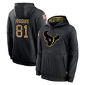 Parkc H.Texans #81 Jayden Higgins Player Black Salute to Service Hoodies Limited Game Stitched Jerseys