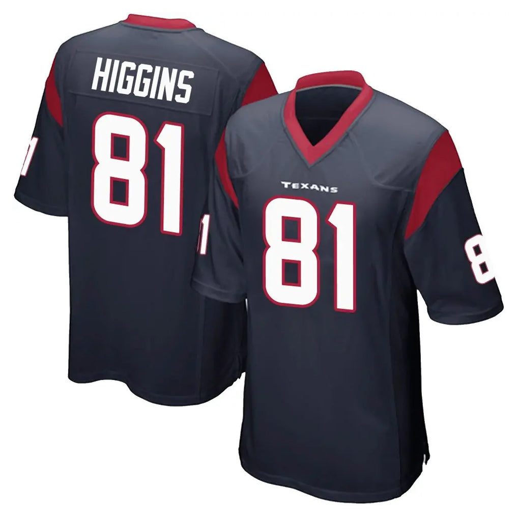 Parkc H.Texans #81 Jayden Higgins Player Navy Home Game Stitched Jerseys