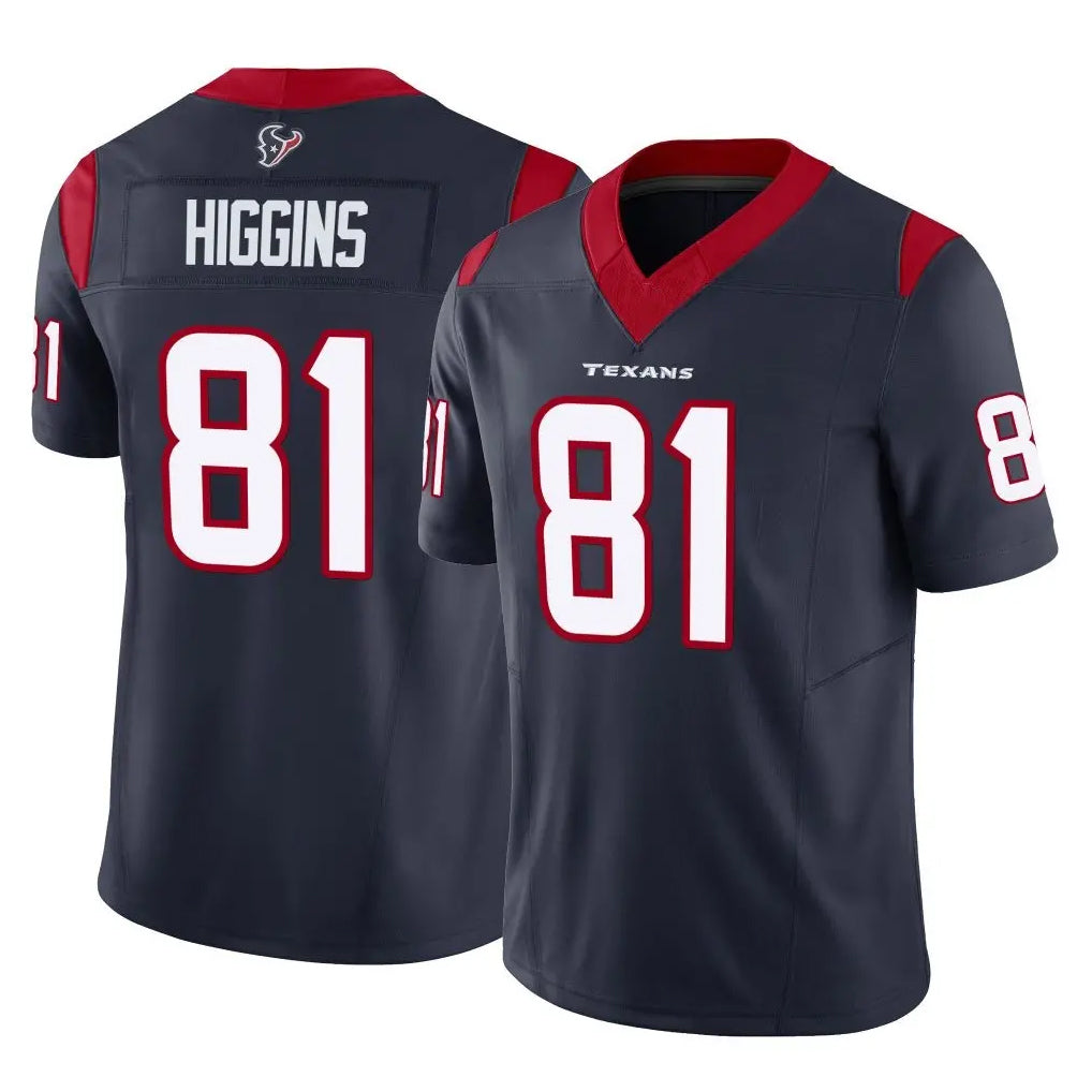 Parkc H.Texans #81 Jayden Higgins Player Navy Limited Vapor F.U.S.E. Home Game Stitched Jerseys