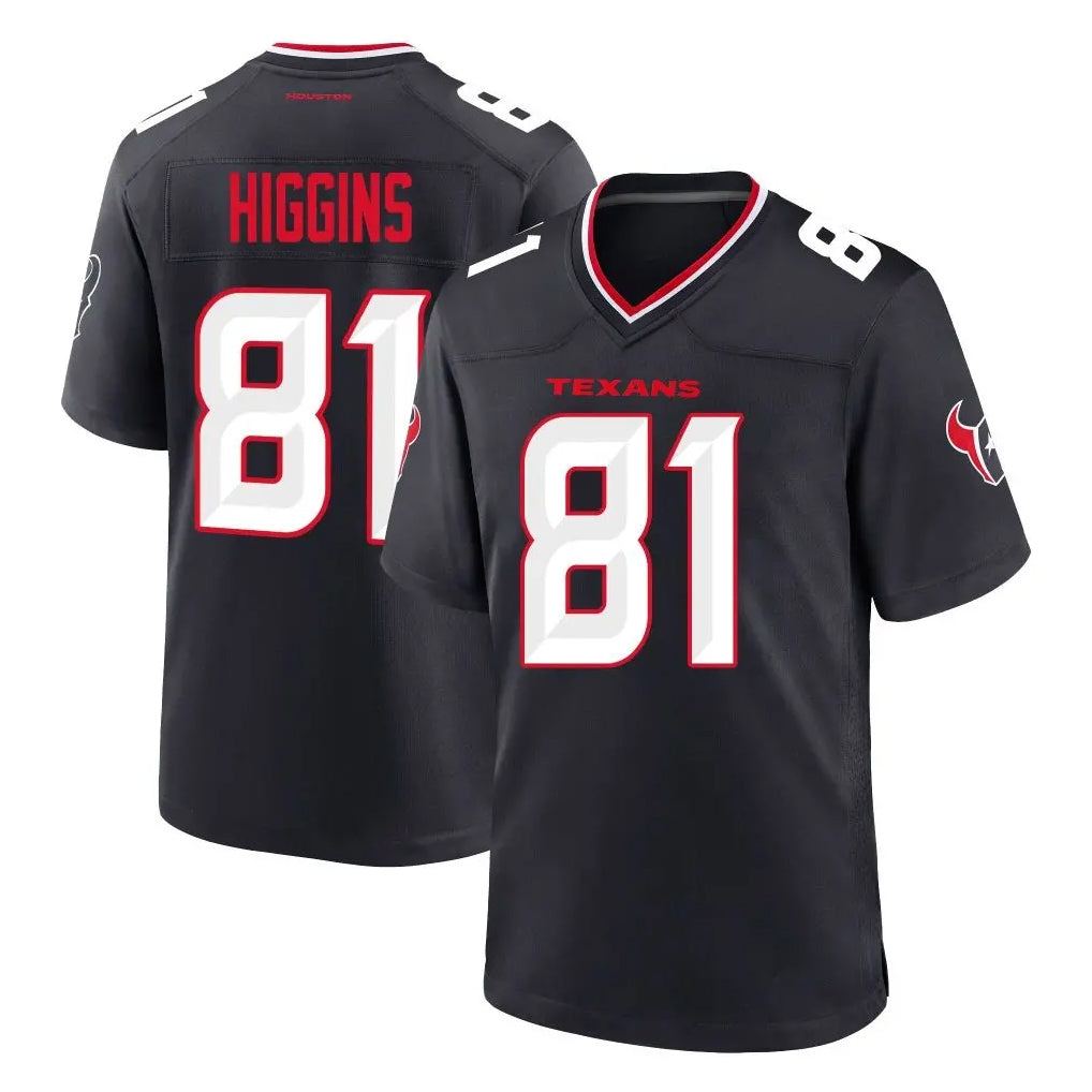 Parkc H.Texans #81 Jayden Higgins Player Navy Team Home Game Stitched Jerseys
