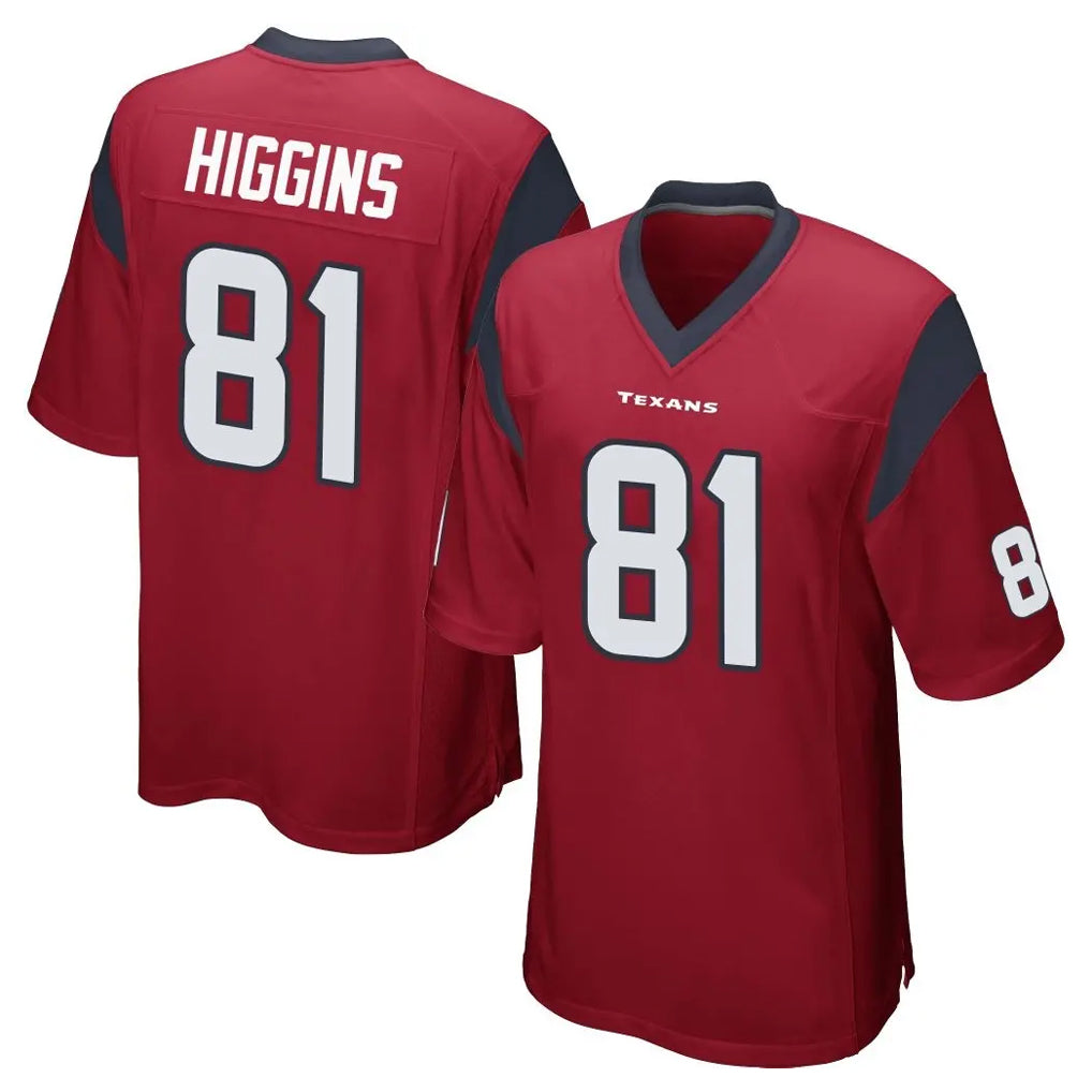 Parkc H.Texans #81 Jayden Higgins Player Red Home Game Stitched Jerseys