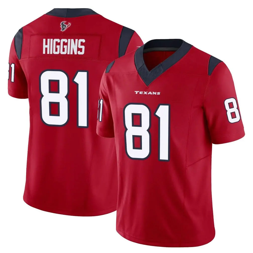Parkc H.Texans #81 Jayden Higgins Player Red Limited Vapor F.U.S.E. Home Game Stitched Jerseys
