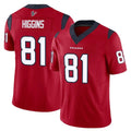 Parkc H.Texans #81 Jayden Higgins Player Red Limited Vapor F.U.S.E. Home Game Stitched Jerseys