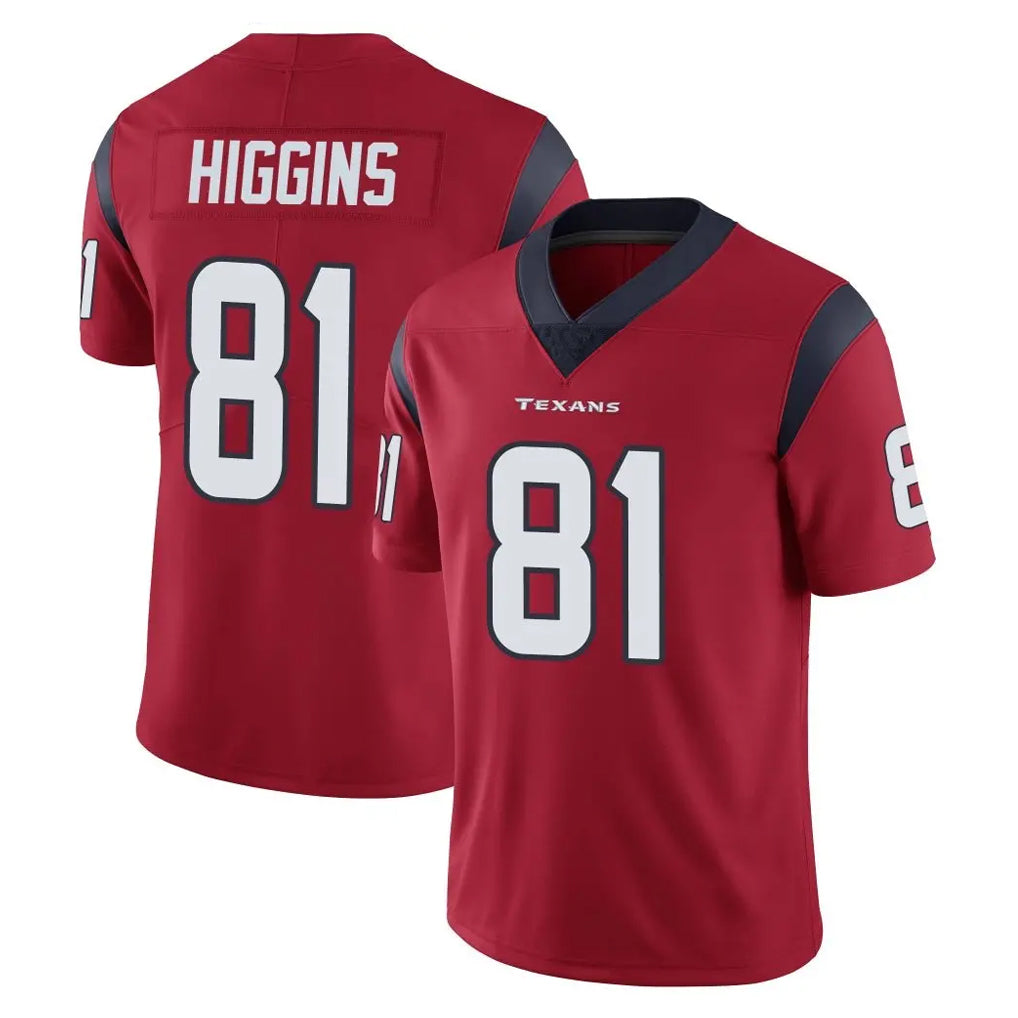 Parkc H.Texans #81 Jayden Higgins Player Red Limited Vapor Untouchable Home Game Stitched Jerseys