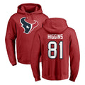 Parkc H.Texans #81 Jayden Higgins Player Red Pro Line Pullover Hoodie Limited Game Stitched Jerseys