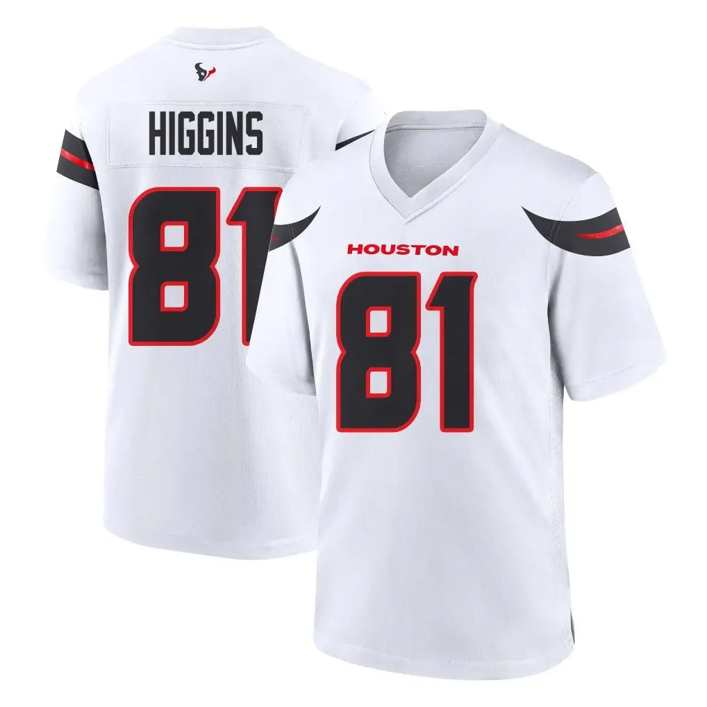 Parkc H.Texans #81 Jayden Higgins Player White Home Game Stitched Jerseys