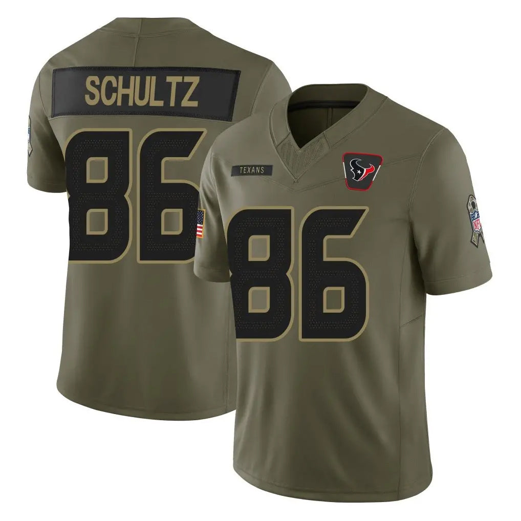 Parkc H.Texans #86 Dalton Schultz Player Olive 2025 Salute To Service Limited Game Stitched Jerseys