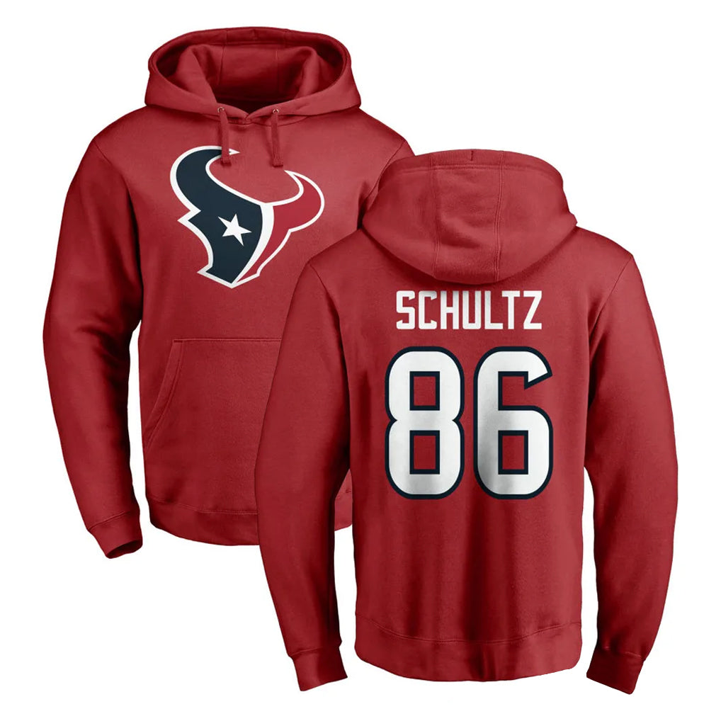 Parkc H.Texans #86 Dalton Schultz Player Red Pro Line Pullover Hoodie Limited Game Stitched Jerseys