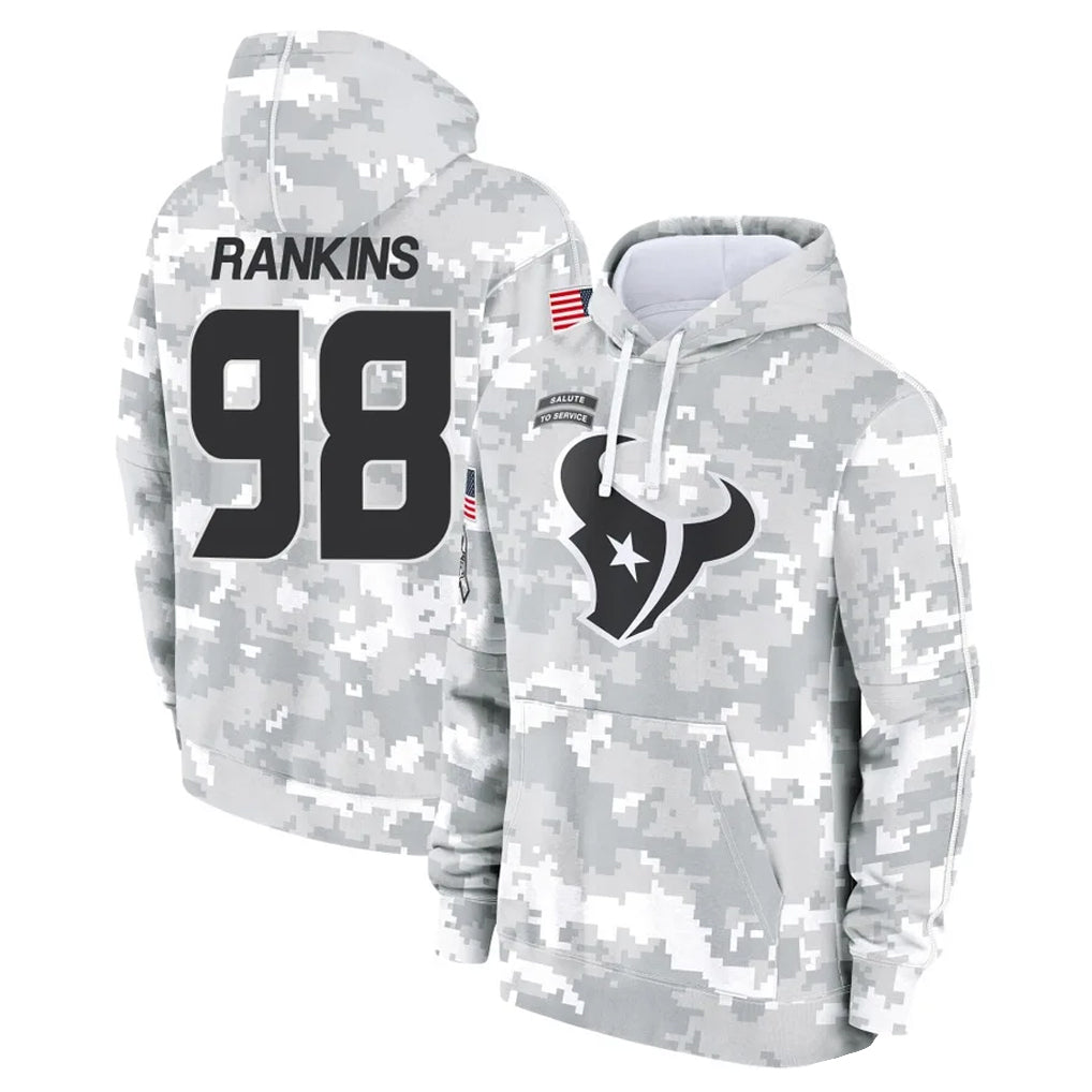 Parkc H.Texans #98 Sheldon Rankins Player Arctic Camo Salute to Service Hoodies Limited Game Stitched Jerseys