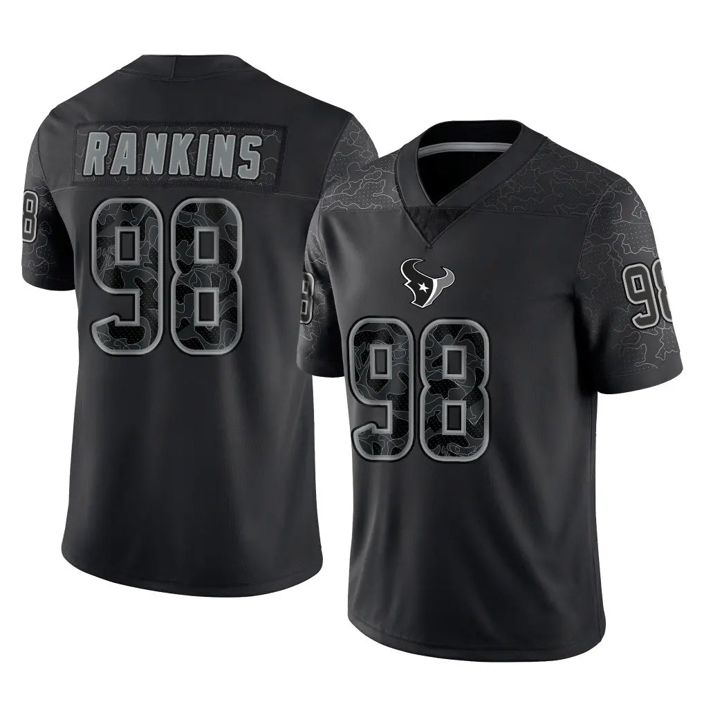 Parkc H.Texans #98 Sheldon Rankins Player Black Reflective Limited Game Stitched Jerseys