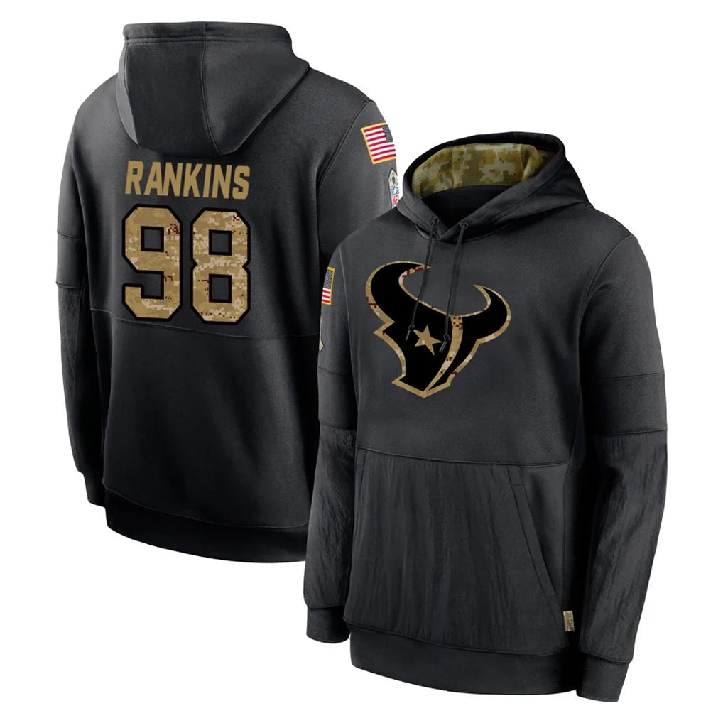 Parkc H.Texans #98 Sheldon Rankins Player Black Salute to Service Hoodies Limited Game Stitched Jerseys