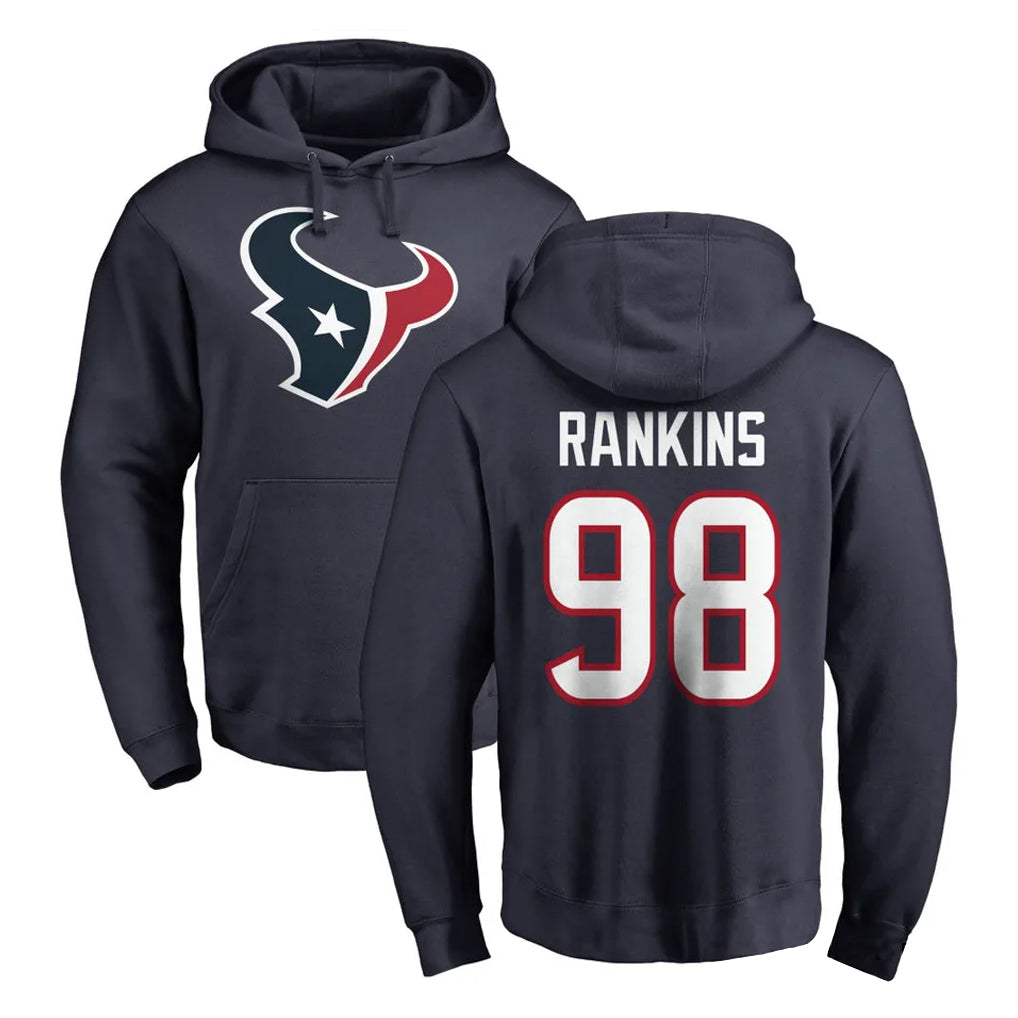 Parkc H.Texans #98 Sheldon Rankins Player Navy Pro Line Pullover Hoodie Limited Game Stitched Jerseys