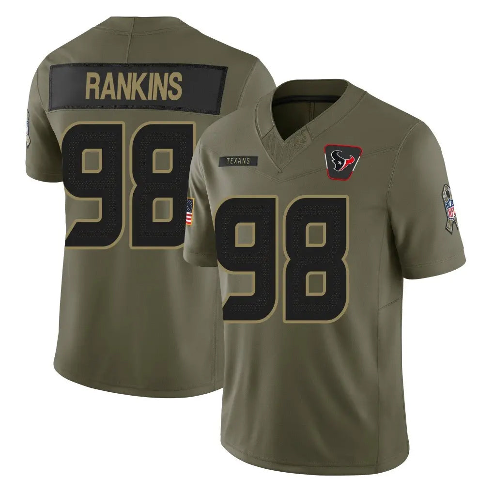 Parkc H.Texans #98 Sheldon Rankins Player Olive 2025 Salute To Service Limited Game Stitched Jerseys