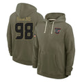 Parkc H.Texans #98 Sheldon Rankins Player Olive Salute to Service Pullover Hoodies Limited Stitched Jerseys