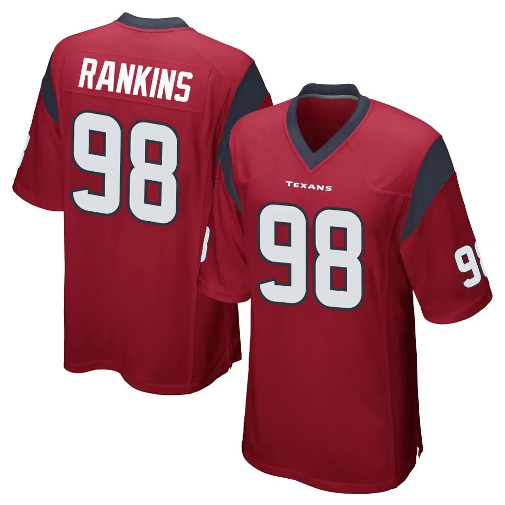 Parkc H.Texans #98 Sheldon Rankins Player Red Home Game Stitched Jerseys
