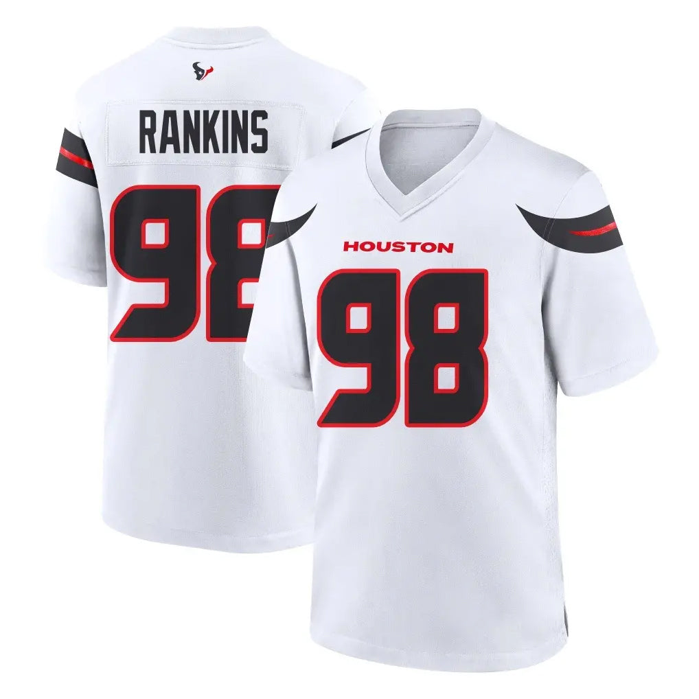 Parkc H.Texans #98 Sheldon Rankins Player White Home Game Stitched Jerseys