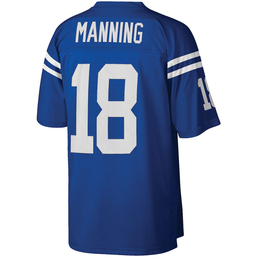 Parkc IN.Colts #18 Peyton Manning Mitchell & Ness Royal Big & Tall 1998 Retired Player Replica Stitched Puhic  Jersey