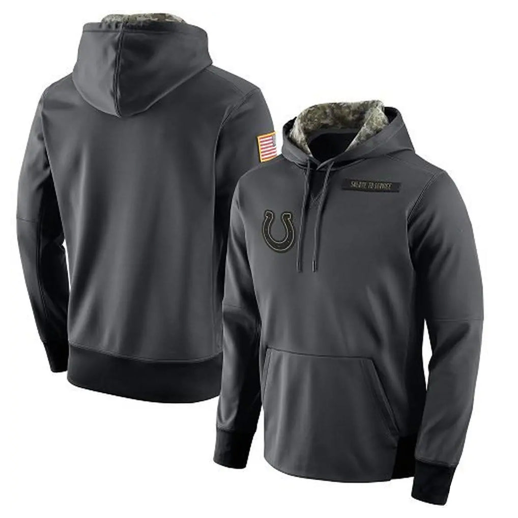 Parkc IN.Colts Gray Salute to Service Performance Hoodies Limited Game Stitched Jerseys