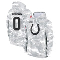 Parkc IN.Colts #0 Camryn Bynum Player Arctic Camo Salute to Service Hoodies Limited Game Stitched Jerseys