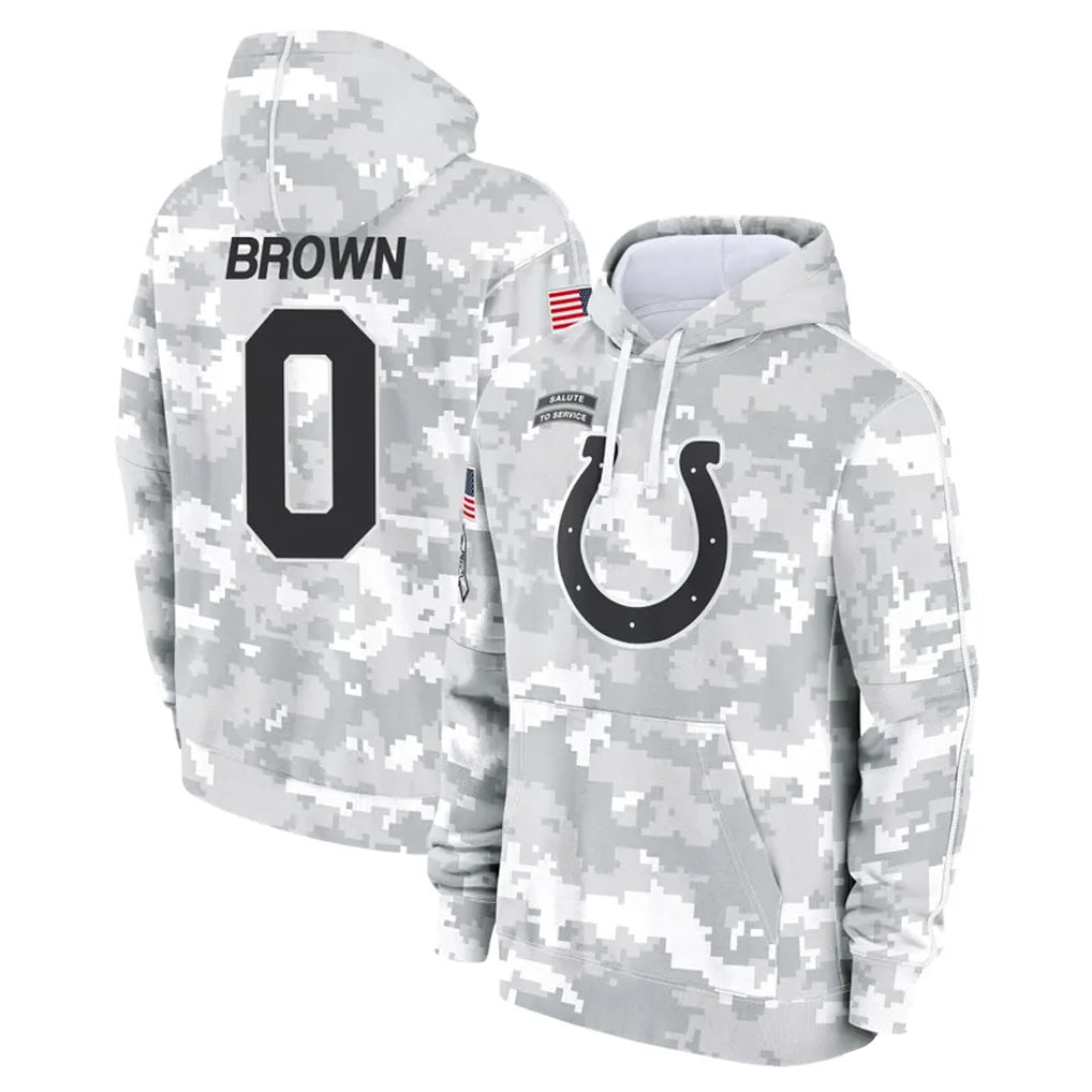 Parkc IN.Colts #0 Camryn Bynum Player Arctic Camo Salute to Service Hoodies Limited Game Stitched Jerseys