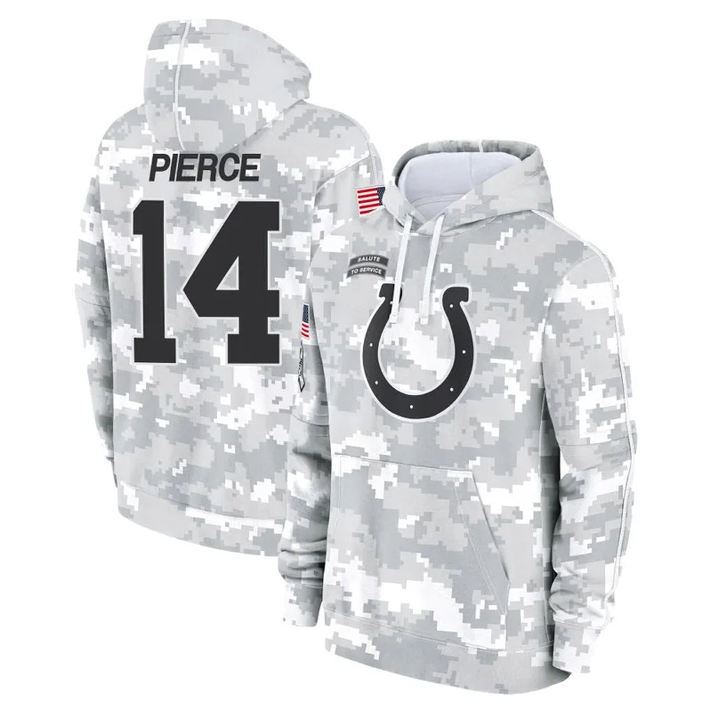 Parkc IN.Colts #14 Alec Pierce Player Arctic Camo Salute to Service Hoodies Limited Game Stitched Jerseys