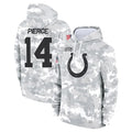 Parkc IN.Colts #14 Alec Pierce Player Arctic Camo Salute to Service Hoodies Limited Game Stitched Jerseys