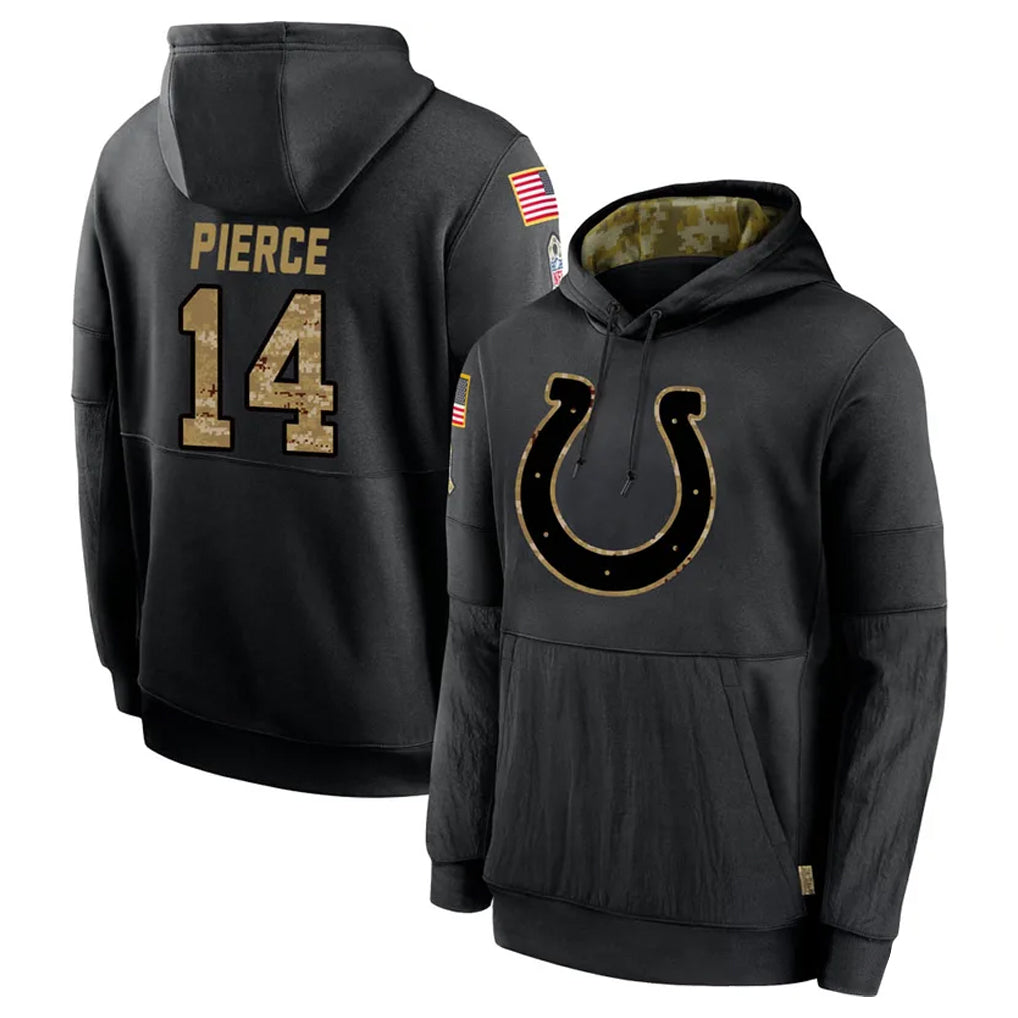 Parkc IN.Colts #14 Alec Pierce Player Black Salute to Service Hoodies Limited Game Stitched Jerseys