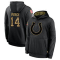 Parkc IN.Colts #14 Alec Pierce Player Black Salute to Service Hoodies Limited Game Stitched Jerseys