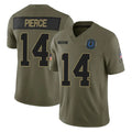 Parkc IN.Colts #14 Alec Pierce Player Olive 2025 Salute To Service Limited Game Stitched Jerseys