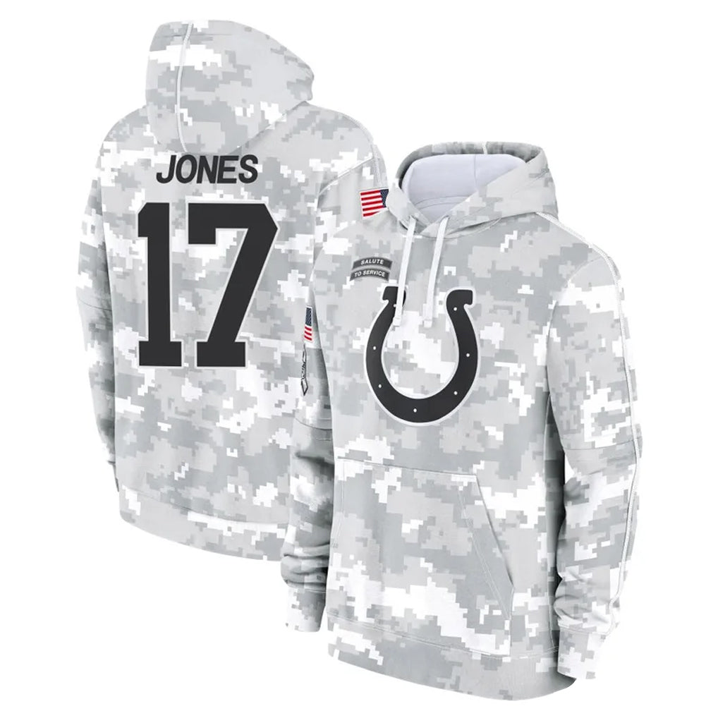 Parkc IN.Colts #17 Daniel Jones Player Arctic Camo Salute to Service Hoodies Limited Game Stitched Jerseys