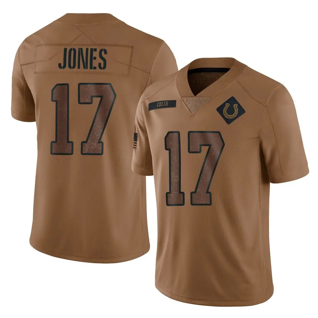 Parkc IN.Colts #17 Daniel Jones Player Brown Salute To Service Limited Stitched Jerseys