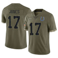 Parkc IN.Colts #17 Daniel Jones Player Olive Salute To Service Limited Stitched Jerseys