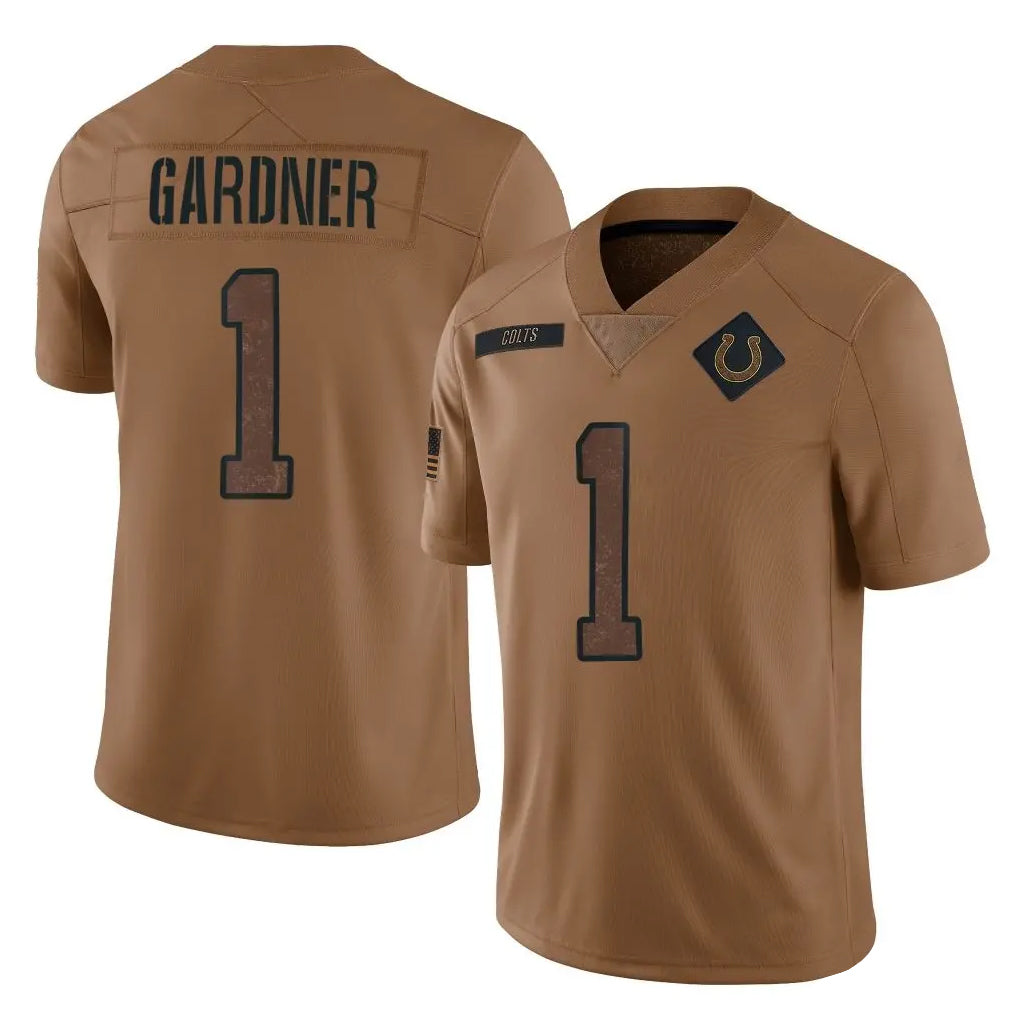 Parkc IN.Colts #1 Sauce Gardner Player Brown Salute To Service Limited Stitched Jerseys