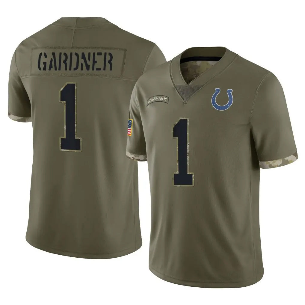 Parkc IN.Colts #1 Sauce Gardner Player Olive Salute To Service Limited Stitched Jerseys