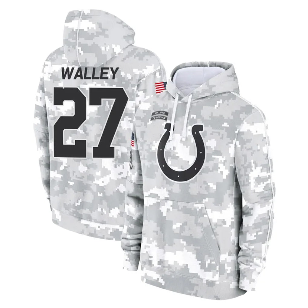 Parkc IN.Colts #27 Justin Walley Player Arctic Camo Salute to Service Hoodies Limited Game Stitched Jerseys