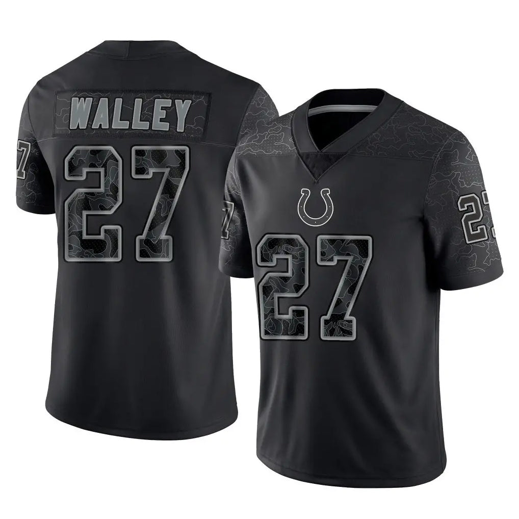 Parkc IN.Colts #27 Justin Walley Player Black Reflective Limited Game Stitched Jerseys