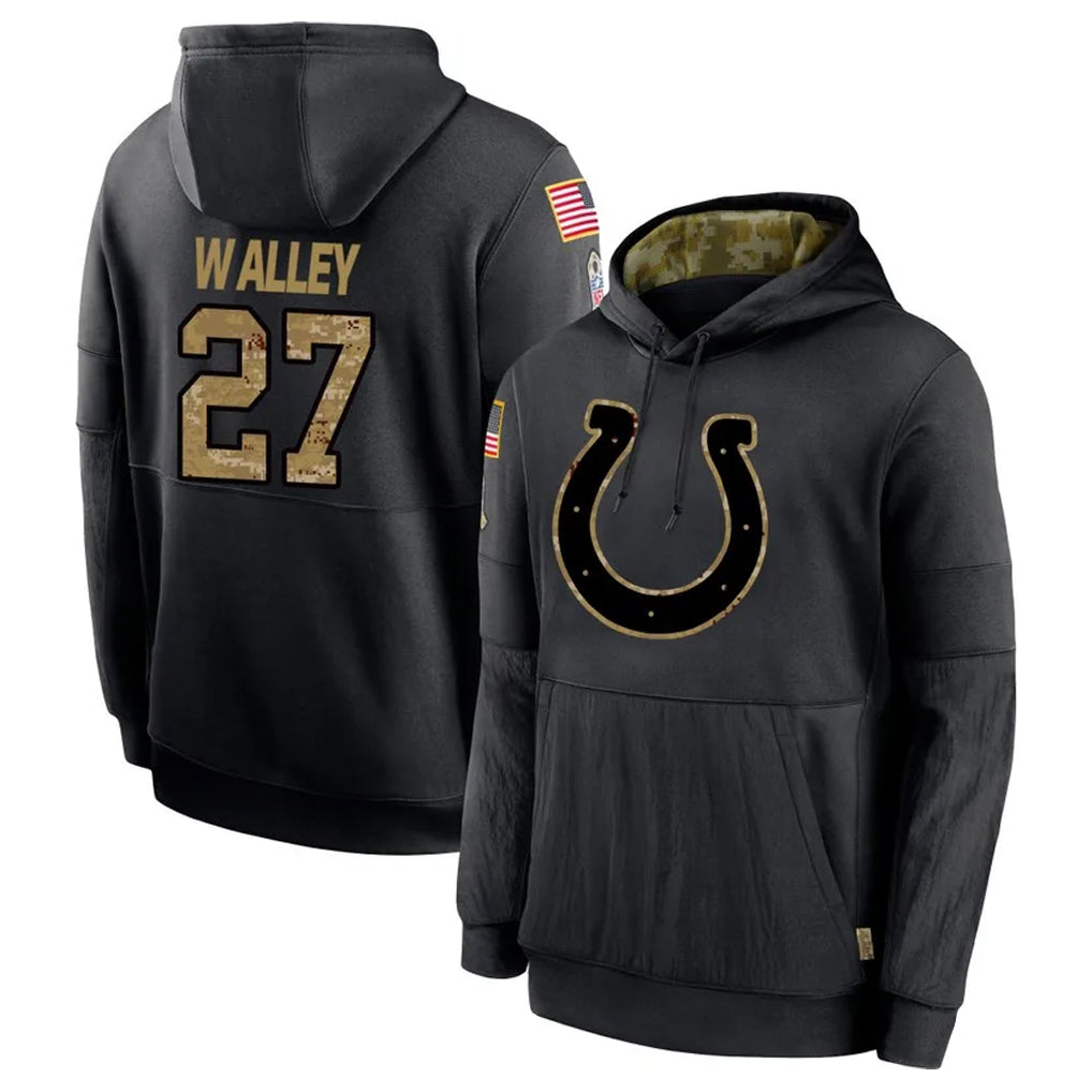 Parkc IN.Colts #27 Justin Walley Player Black Salute to Service Hoodies Limited Game Stitched Jerseys