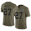 Parkc IN.Colts #27 Justin Walley Player Olive Salute To Service Limited Stitched Jerseys